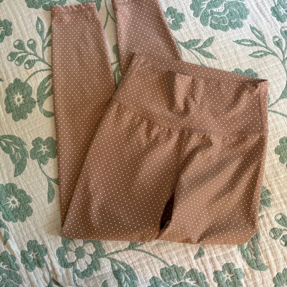 All Fenix High Waist Polka Dot Leggings — Brown/White — Women’s [Small]